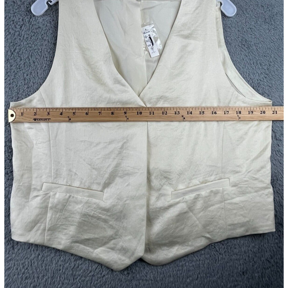 Madewell Button Front Vest Top Womens 16 Satin Cake Batter Cream Silky Capsule - Picture 4 of 8